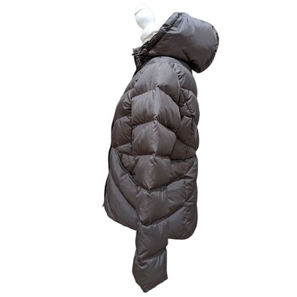 J.Crew Women's Dark Brown Full Zip Puffer Hooded Jacket Fleece Lining Size S - Picture 7 of 13